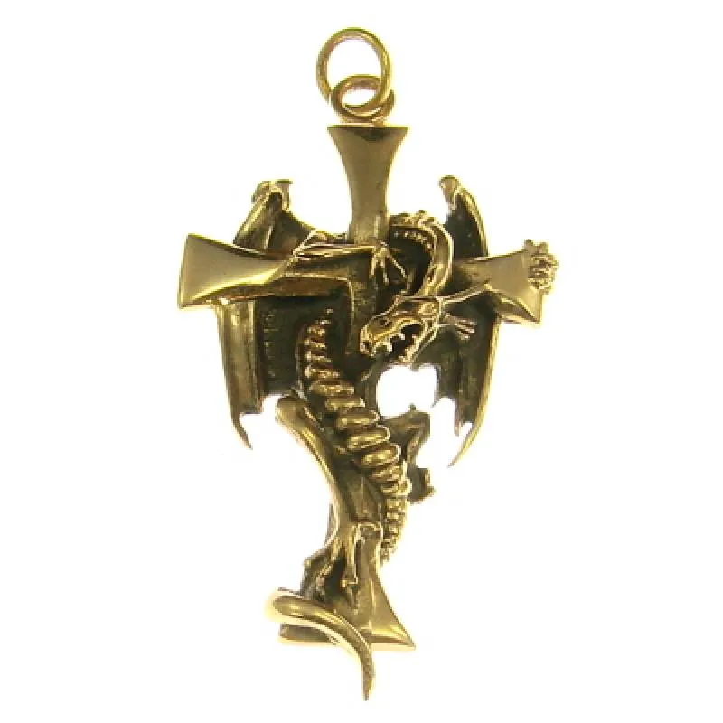 Bronzeanhänger Drache/Kreuz