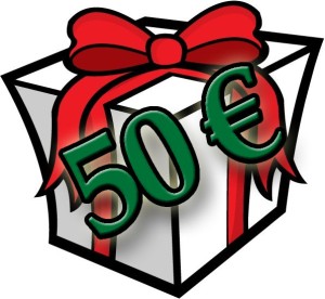Presentkort, värde 50€