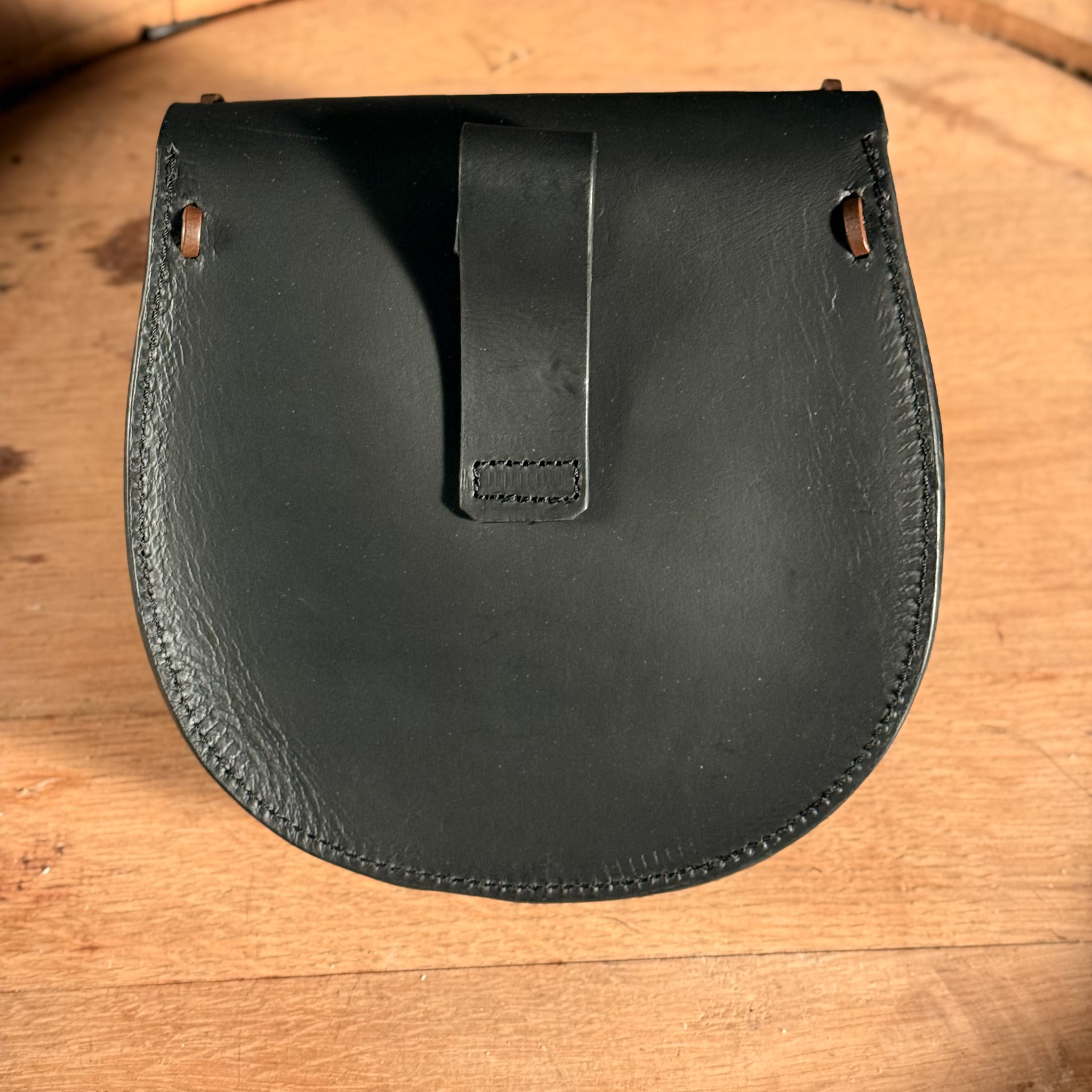 Schottischer Sporran, Ledergürteltasche, schwarz