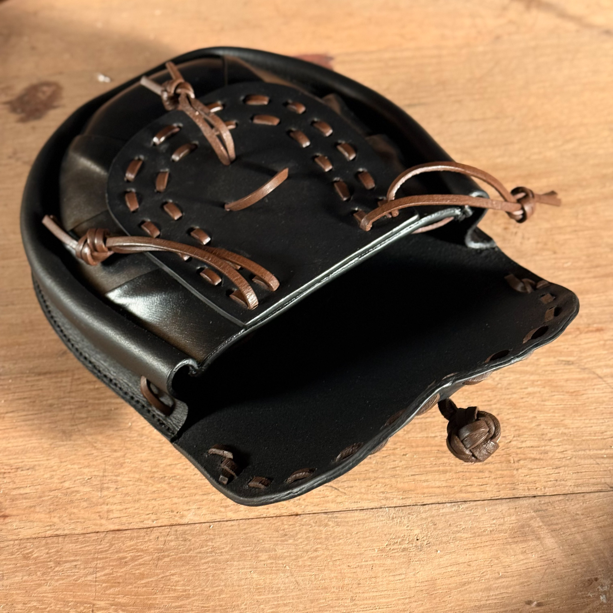 Schottischer Sporran, Ledergürteltasche, schwarz