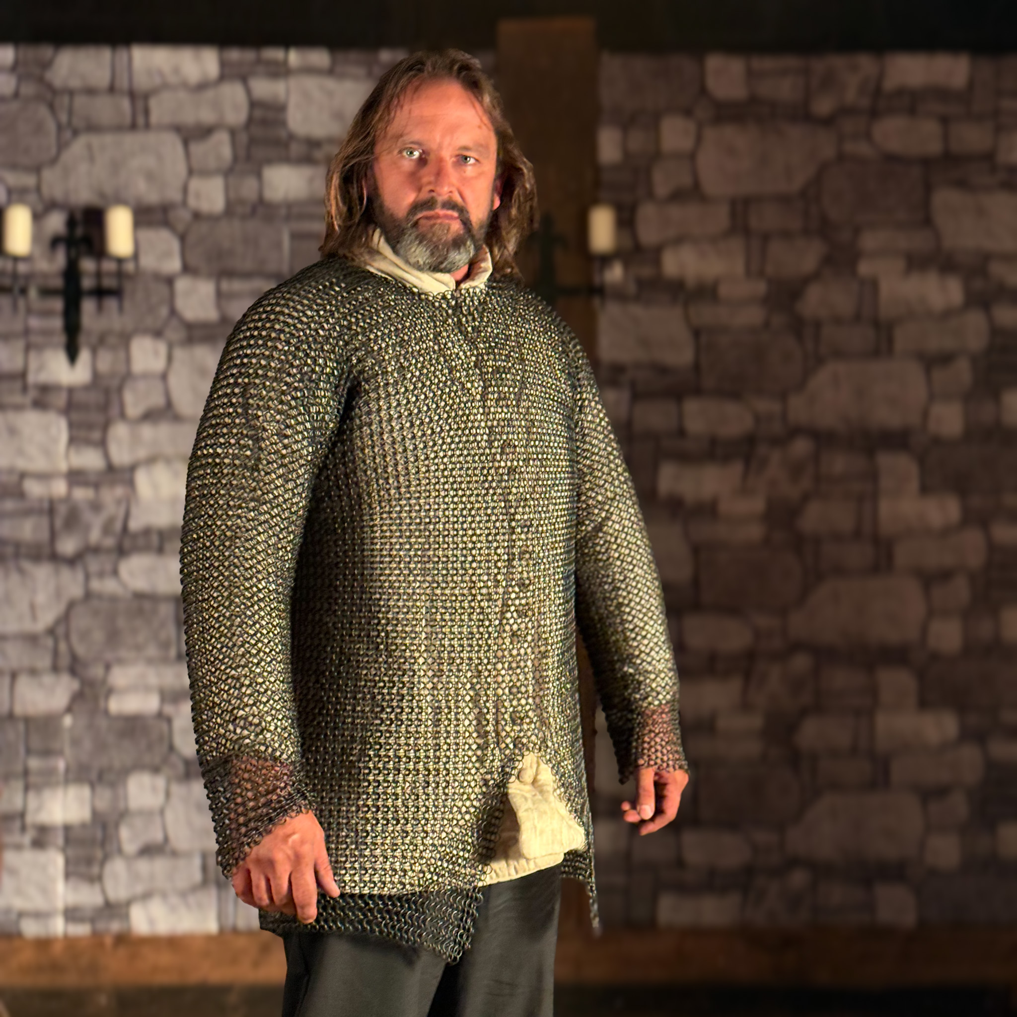 Rundring Kettenhemd, Hauberk, ID 10 mm, brüniert