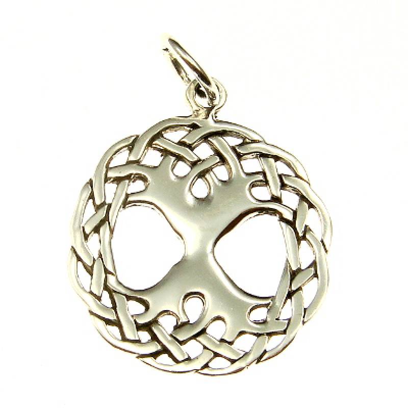 Silberanhänger Lebensbaum mit Geflecht