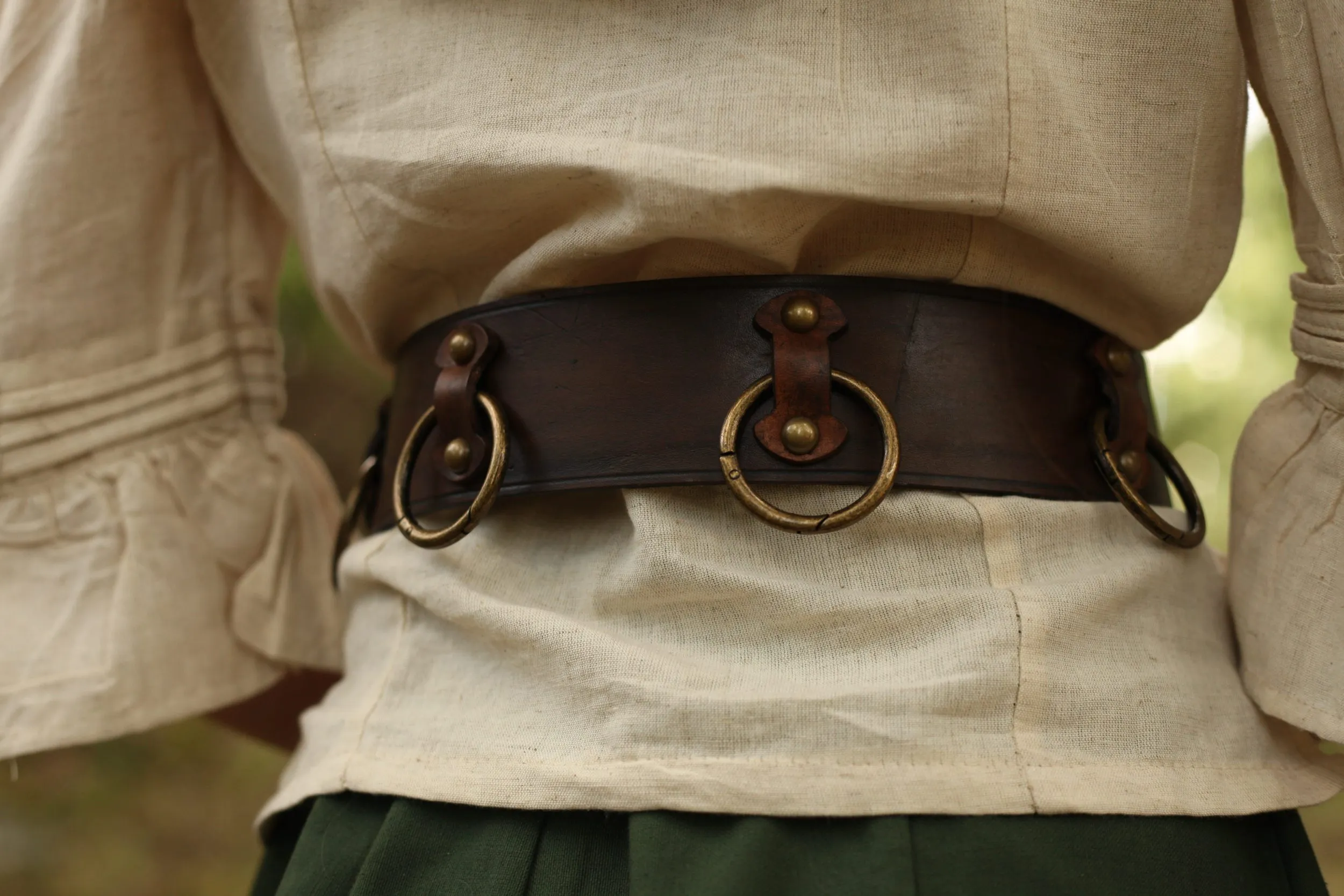 Ledergürtel 6cm Breite mit Ringen