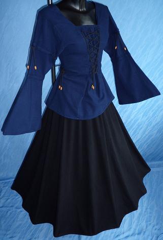 Mittelalter-Bluse, uni