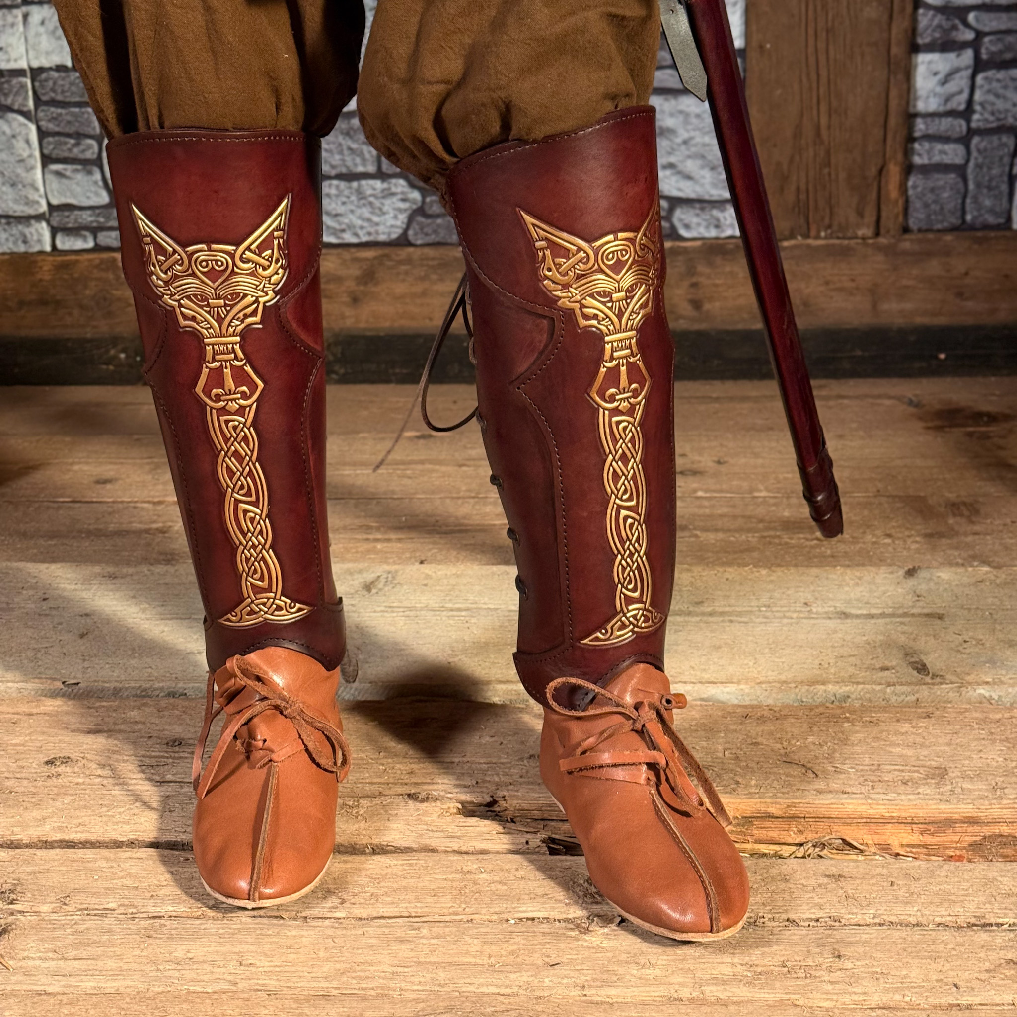 LARP Lederrüstung Vendel Komplettset Gold