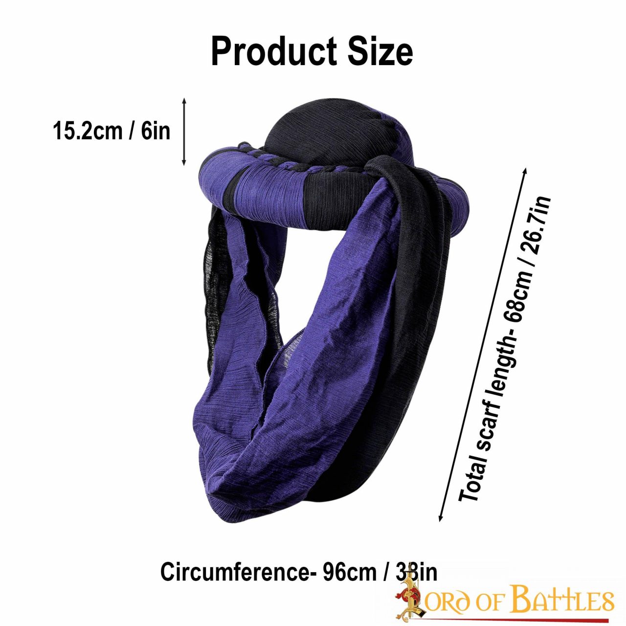 Arabischer Turban - schwarz-lila