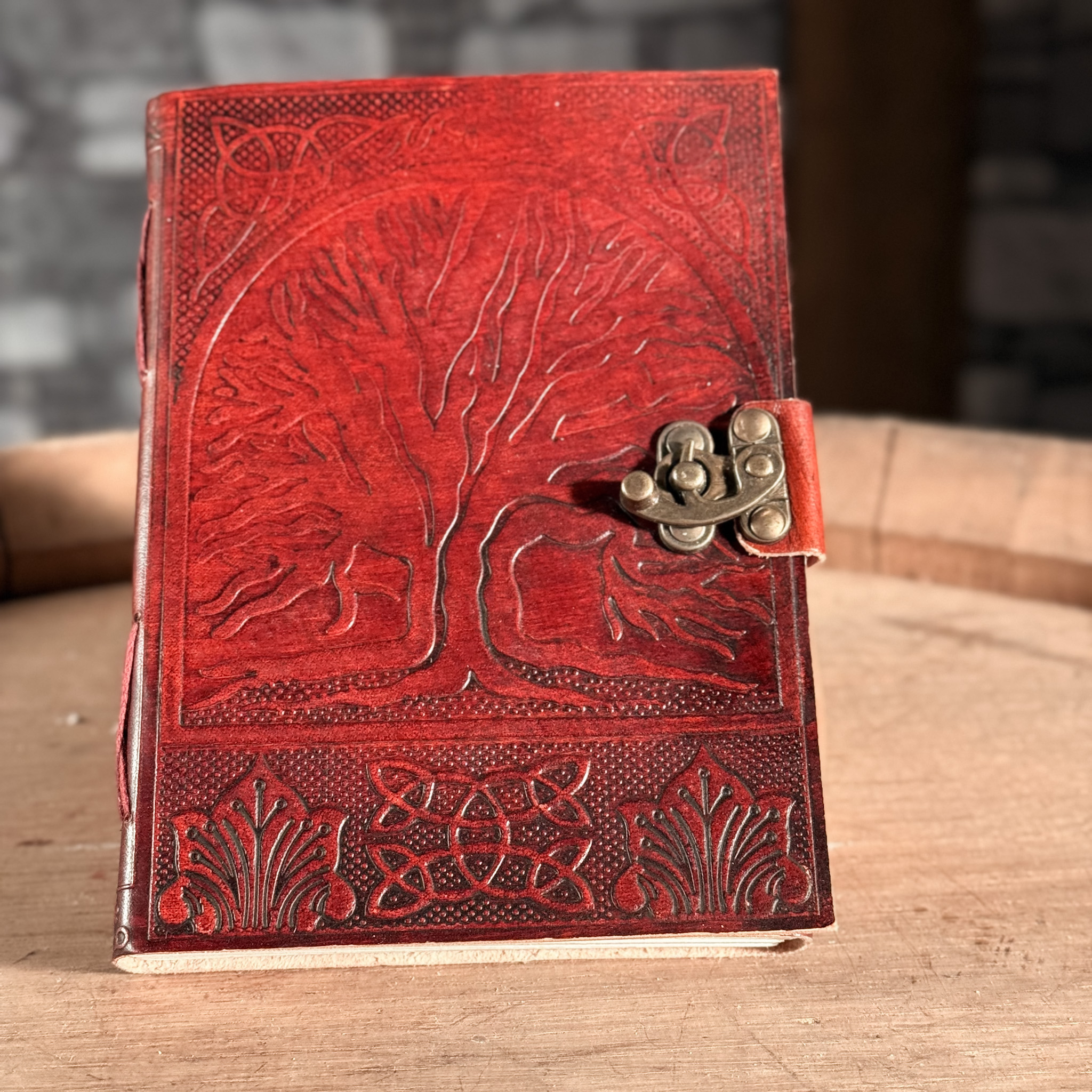 Notizbuch Lebensbaum, echtes Leder