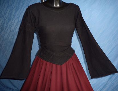 Mittelalterbluse, uni,  Baumwolle