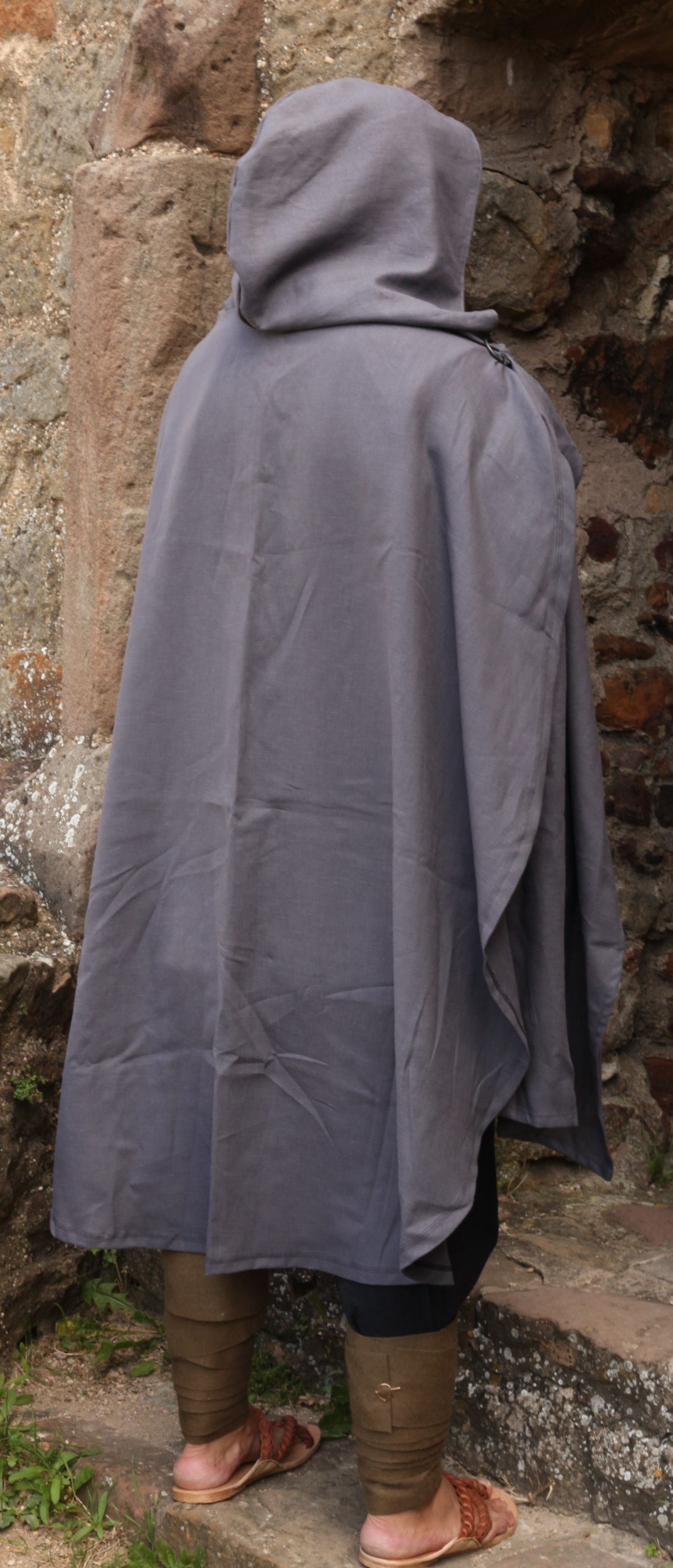 LARP Umhang aus Leinen mit Schal