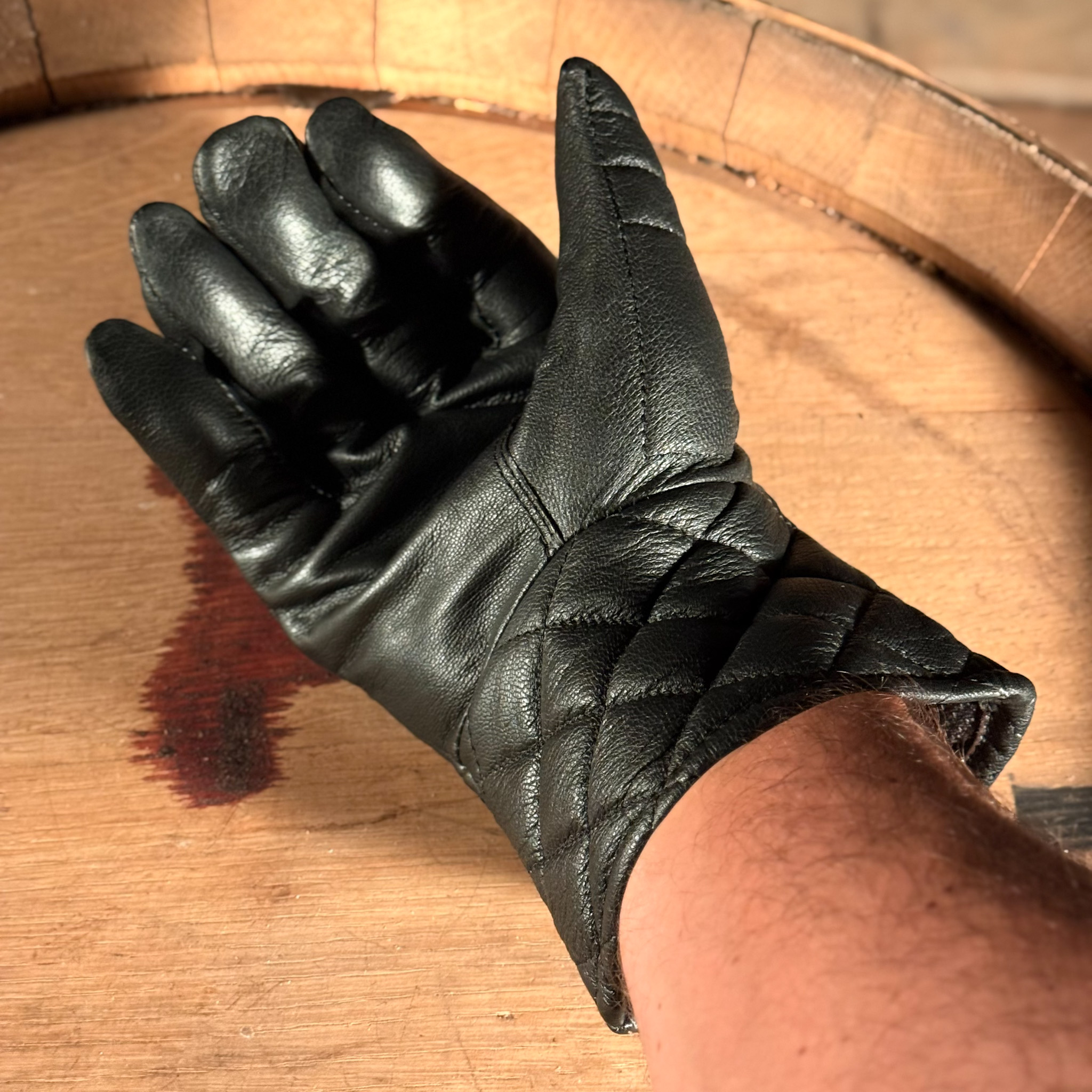 Schwarze Lederhandschuhe, gepolstert für HEMA, etc