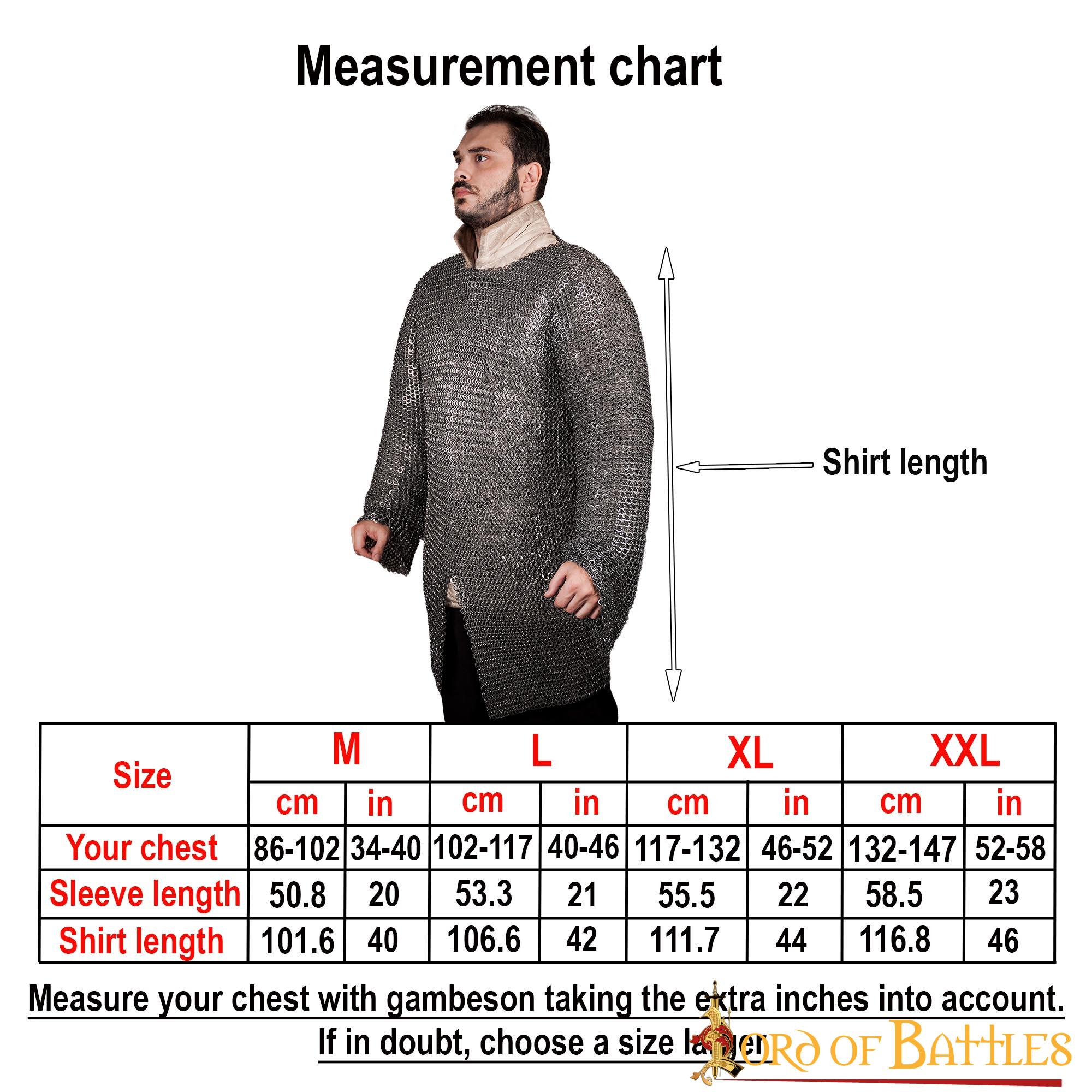 Kettenhemd mit flachem Ring, vernietet, blank