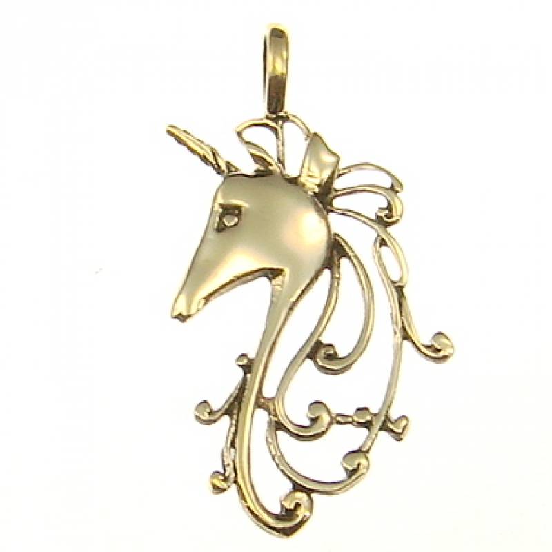 Bronzeanhänger Einhorn, filigran