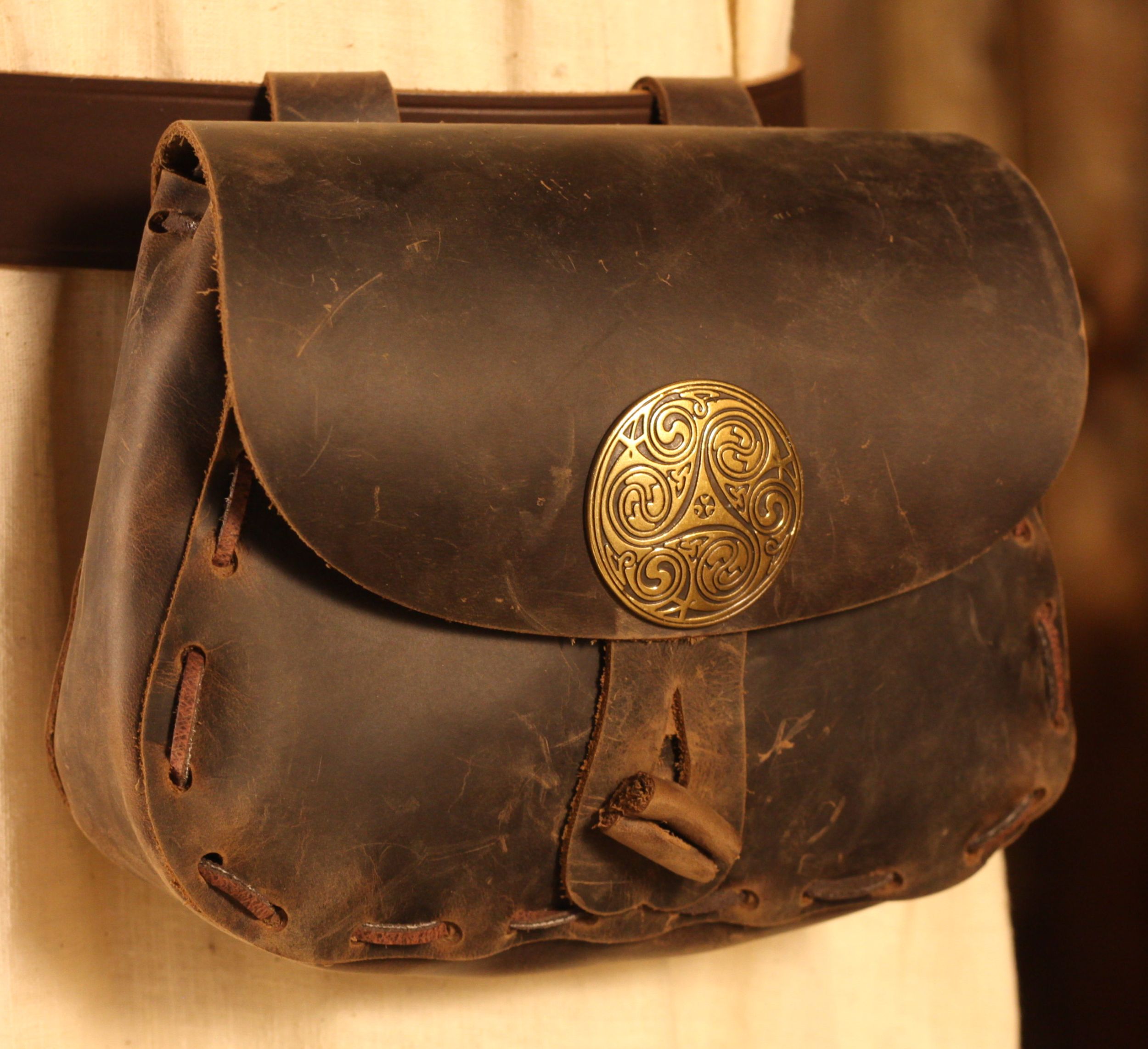 Mittelalterliche Tasche keltisch braun