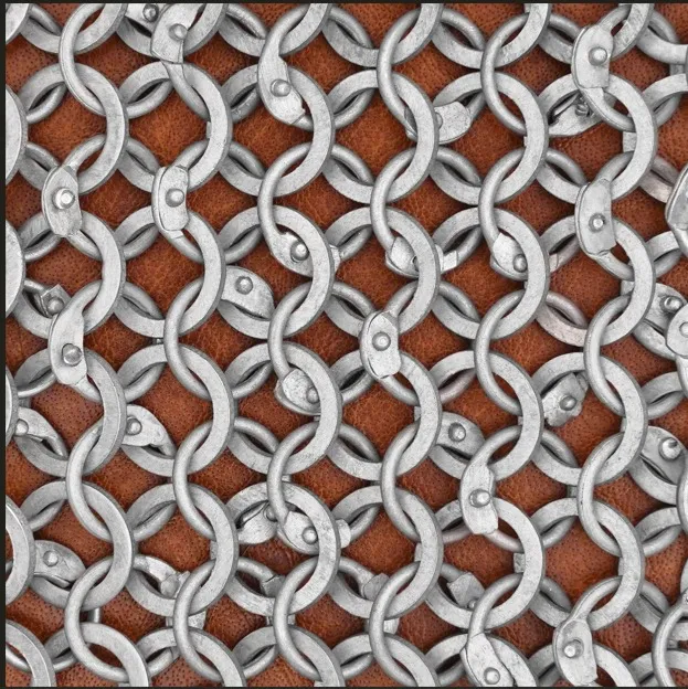 Kettenhemd aus Aluminium, 10mm, vernietet, Halbarm