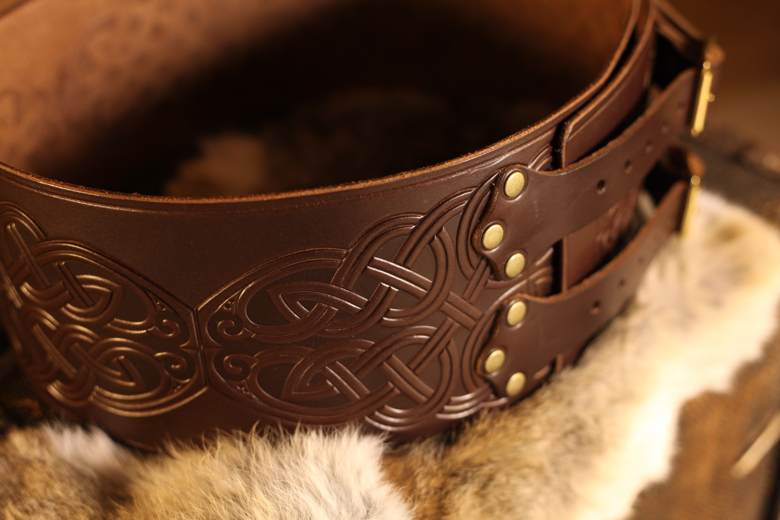 Breiter LARP Ledergürtel, dunkelbraun