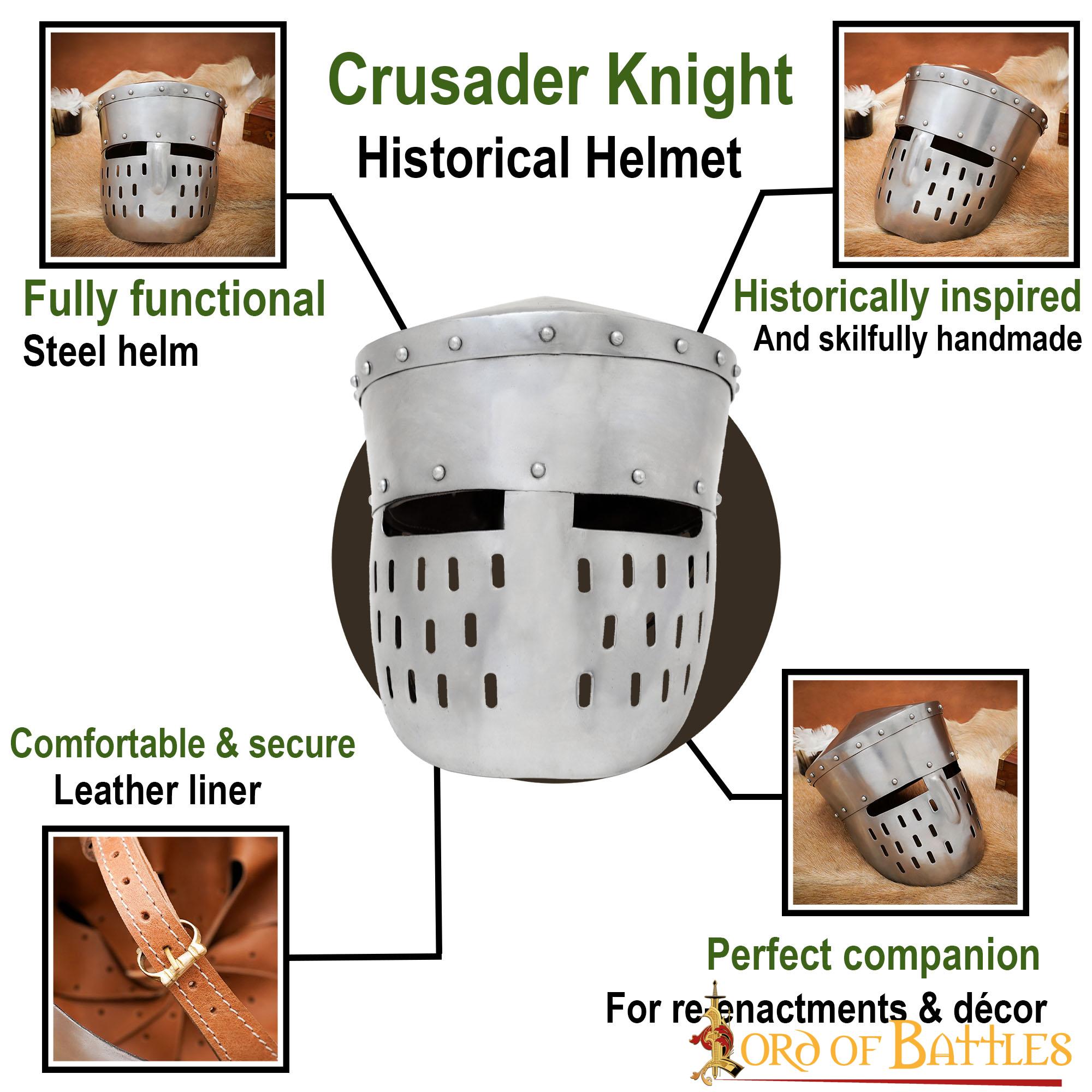 Historischer Kreuzritter Eimer Stahlhelm - 1,6mm
