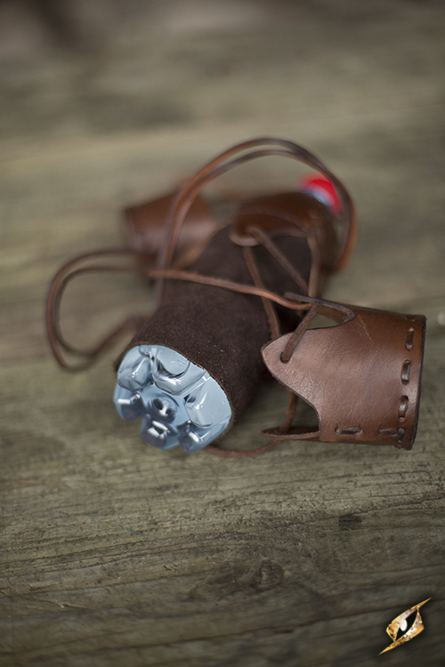 Flaschenhalter aus Leder, braun