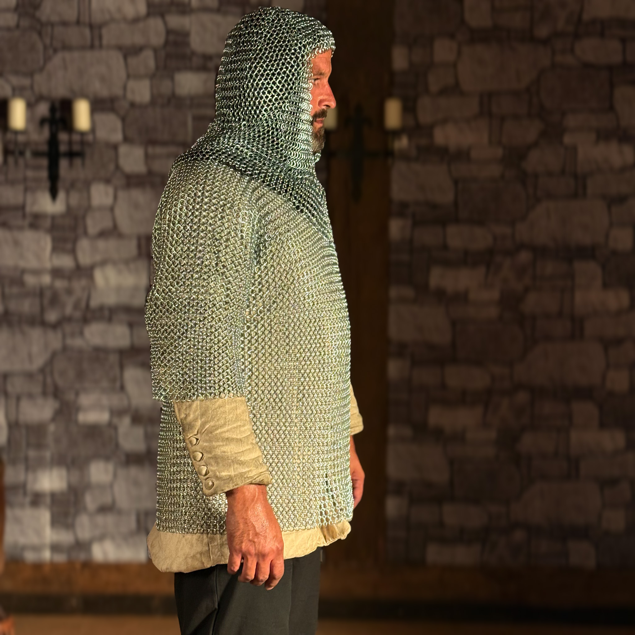 Kettenhemd Haubergeon + Kettenhaube 10mm, verzinkt