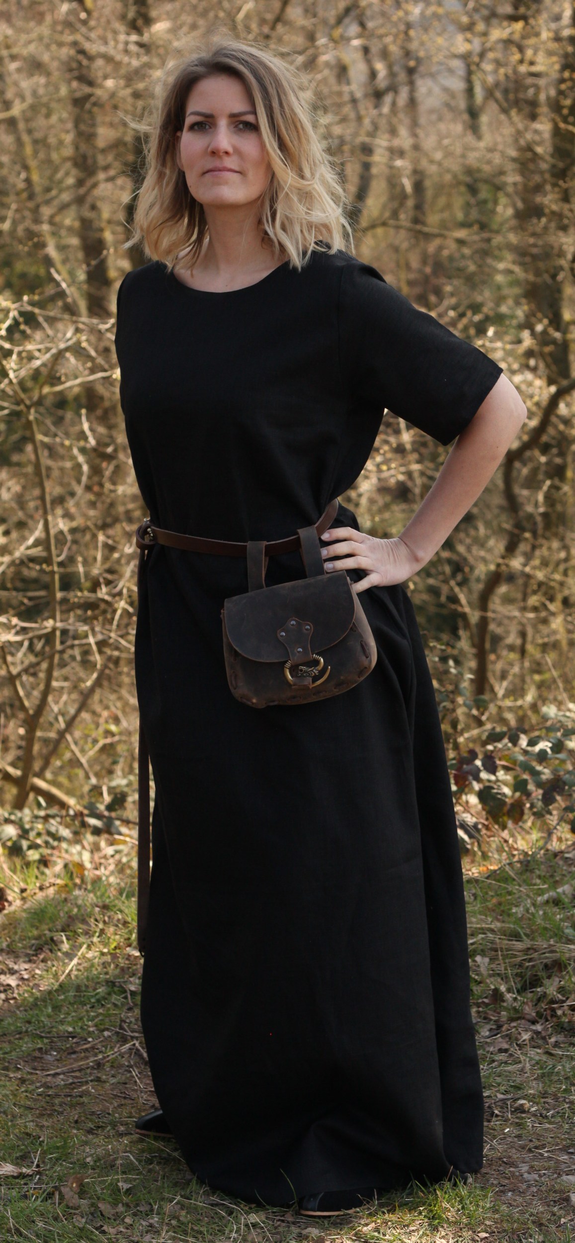 Kurzarmkleid aus Leinen Agnes