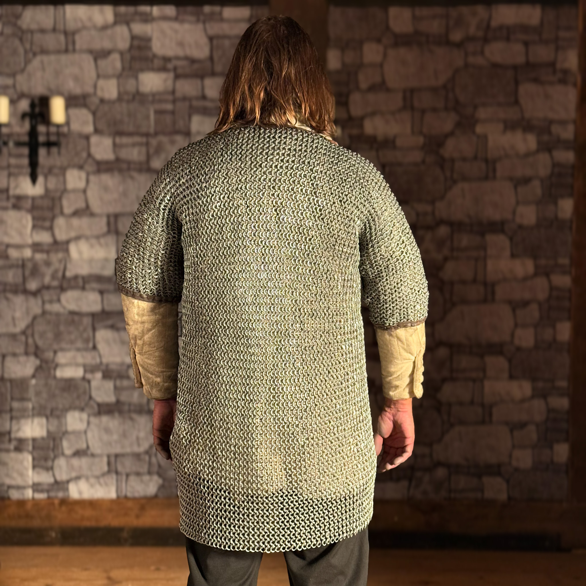 Kettenhemd Haubergeon m. Schnallen, vernietet, Alu