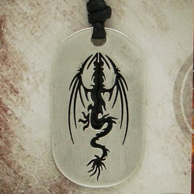 Zinnanhänger Drache, lang