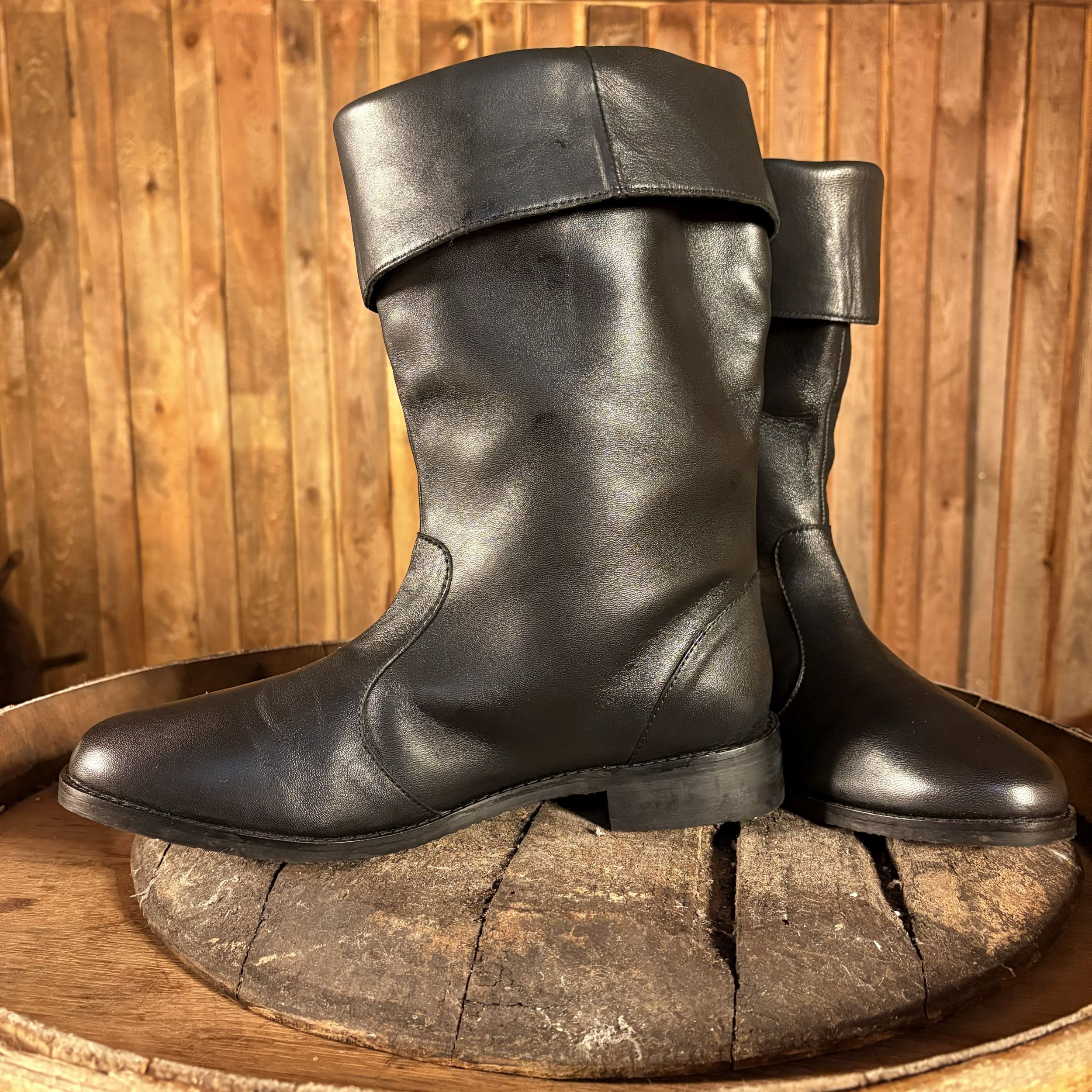 Lederstiefel Räuber schwarz